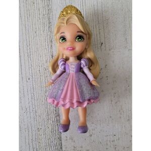 Disney mini doll blonde princess glitter purple dress toy figure